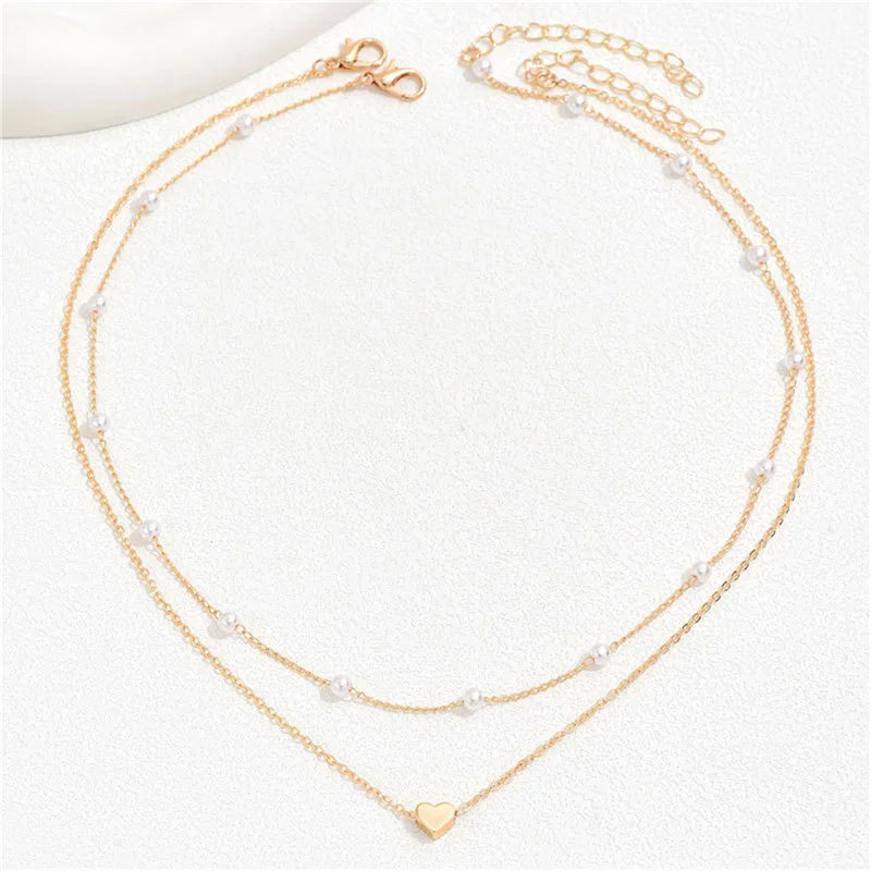 Pearl Choker Double Layer Necklaces