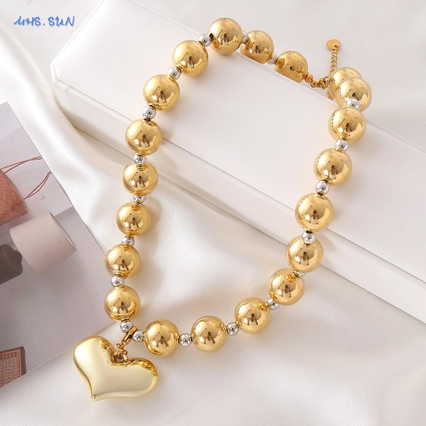 Love Heart Pendant Necklaces Gold Plated