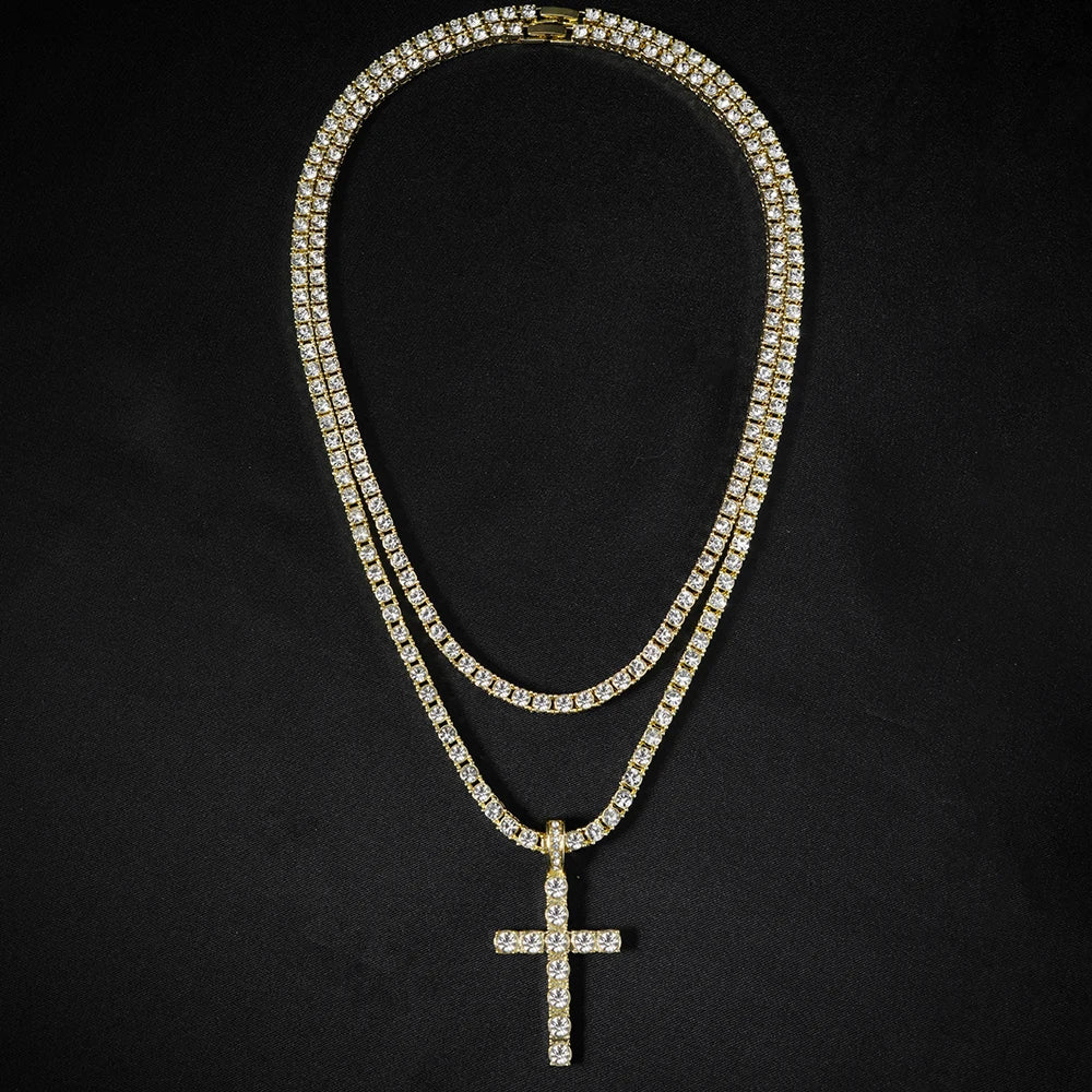 Hip Hop Cross Pendant Necklace