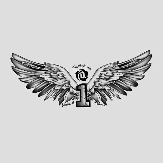 Wings Letter Tattoo Sticker