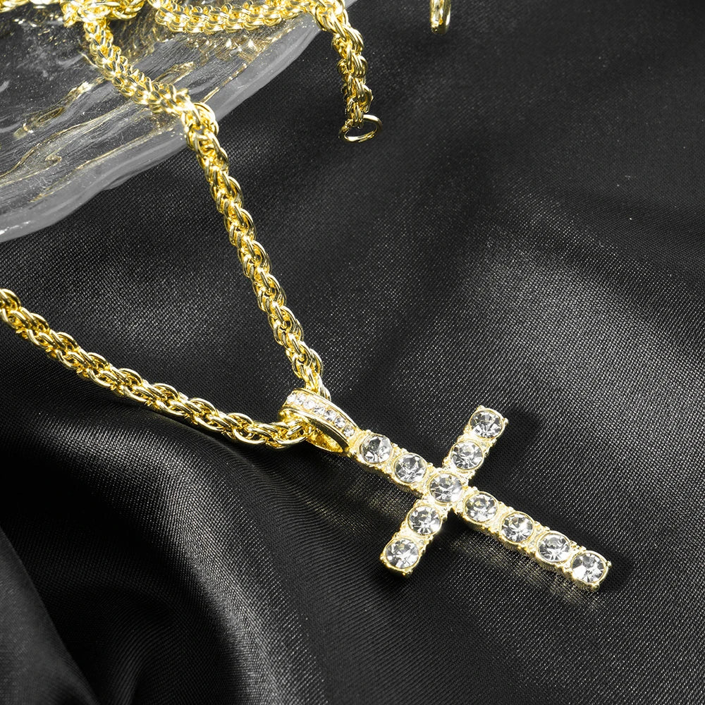 Hip Hop Cross Pendant Necklace