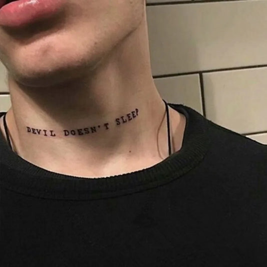 Neck Letter Tattoo