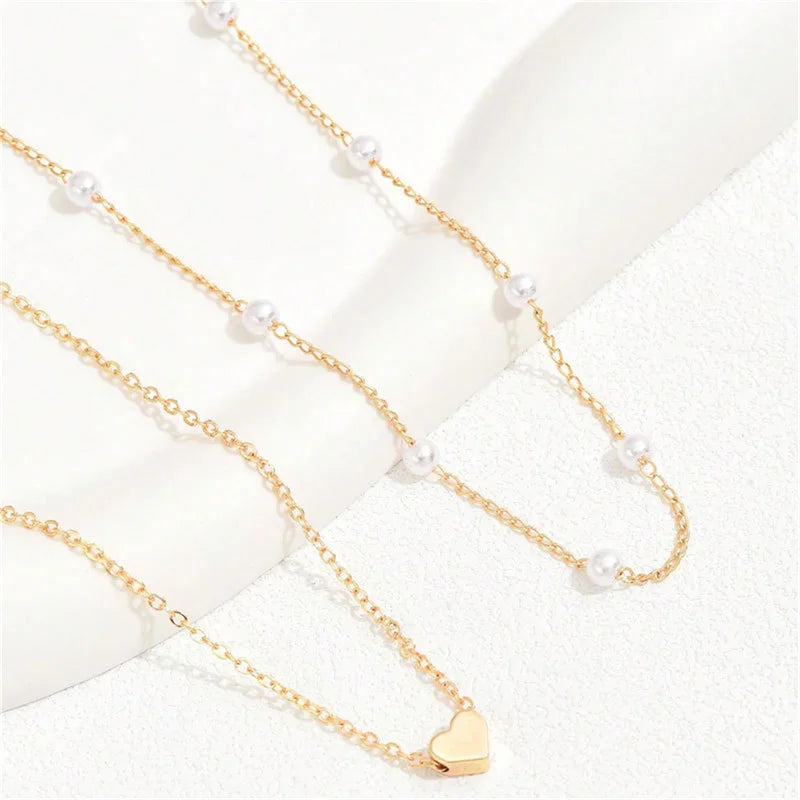 Pearl Choker Double Layer Necklaces