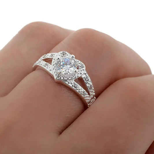 Crystal Love Heart Shaped Ring